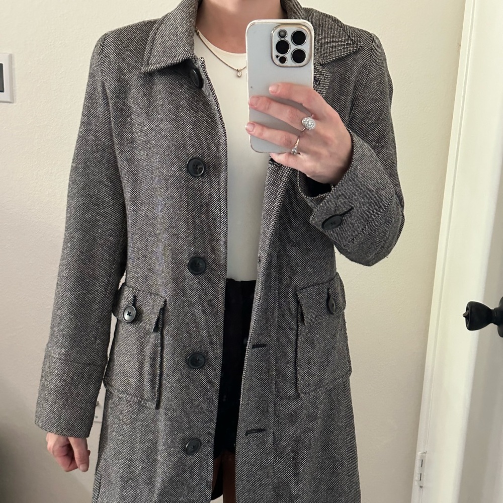 Gap Plaid Coat Jacket Tweed Coat Size M